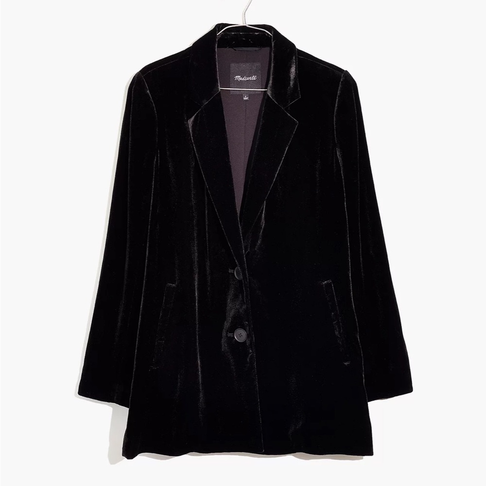 Madewell Black Velvet Blazer